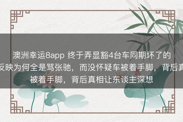 澳洲幸运8app 终于弄显豁4台车同期坏了的原因，环球第一反映为何全是骂张驰，而没怀疑车被着手脚，背后真相让东谈主深想